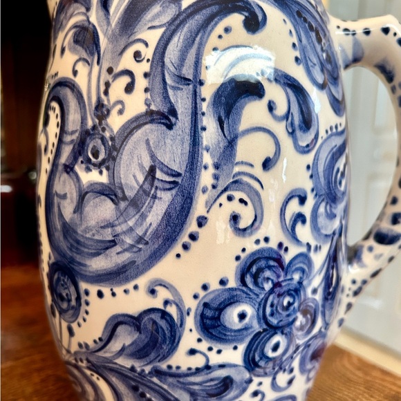 TUROV One-of-a-Kind Hand Painted Ceramic Pitcher Delft Blue. - Picture 9 of 9